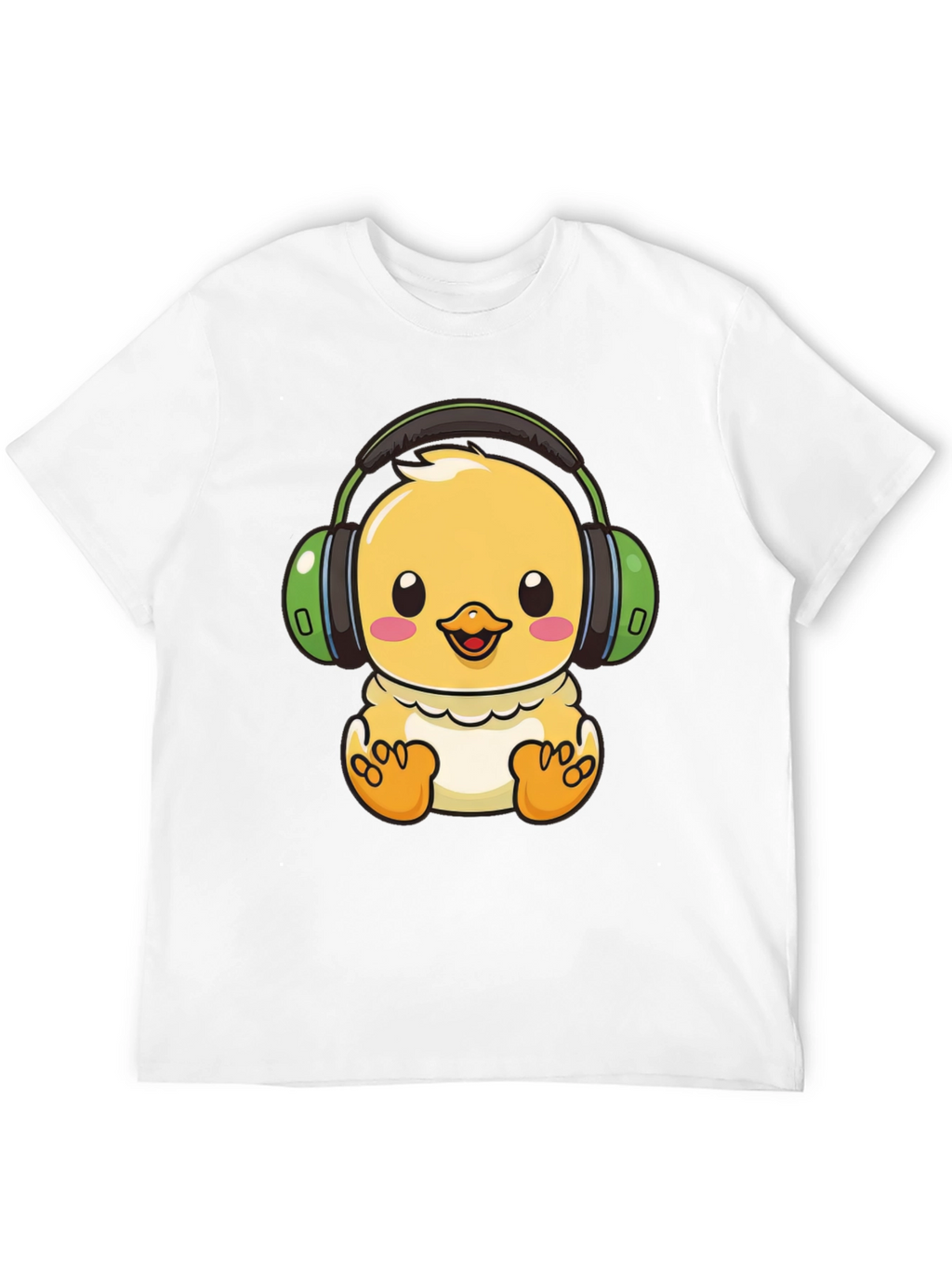 Cute Chick with Headphones Graphic Tee