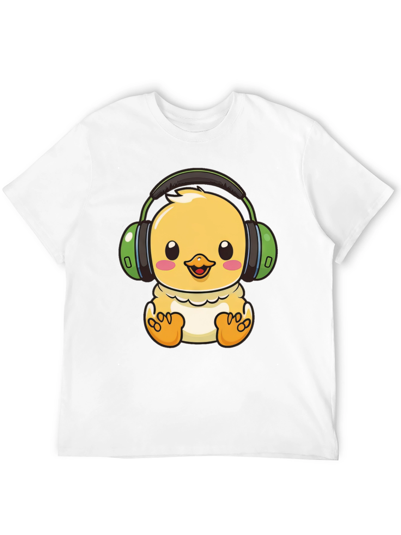 Cute Chick with Headphones Graphic Tee
