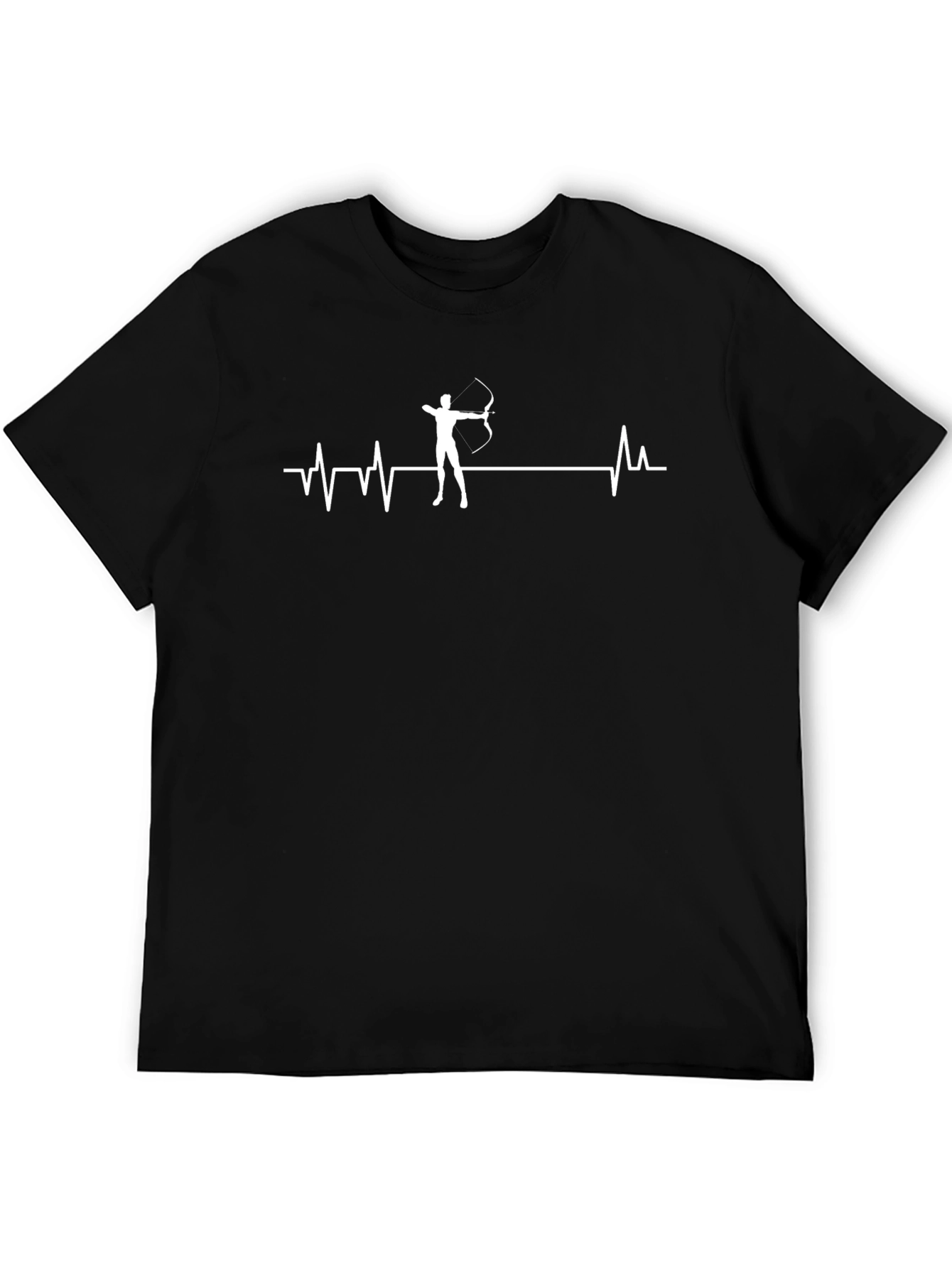 Archery Heartbeat Graphic Tee - Black Cotton T-Shirt