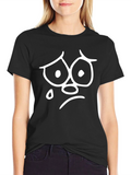 Sad Face Graphic Tee - Unisex Black T-Shirt
