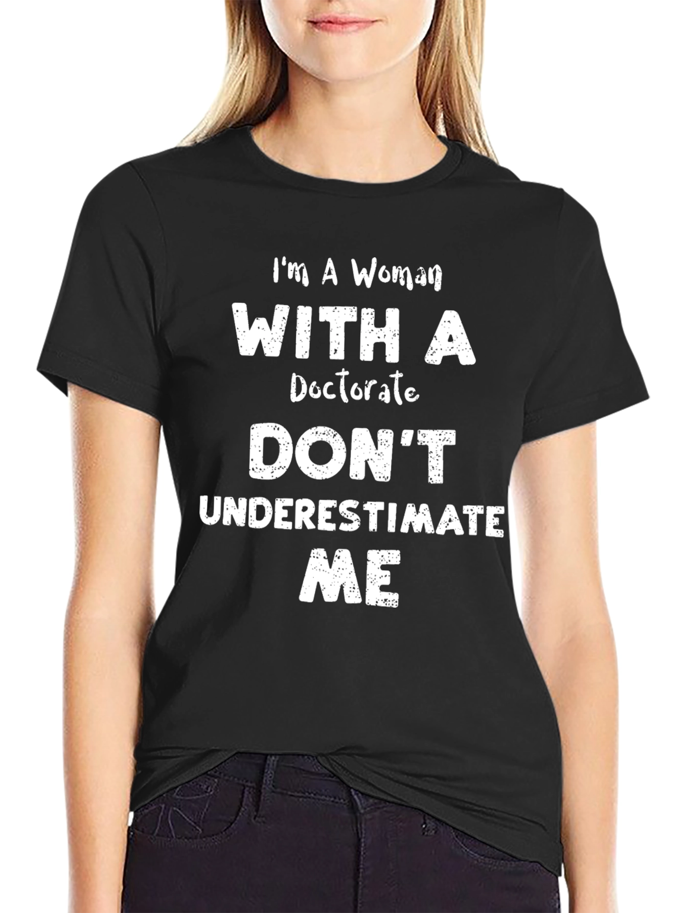 Woman Doctorate T-Shirt - Black Graphic Tee