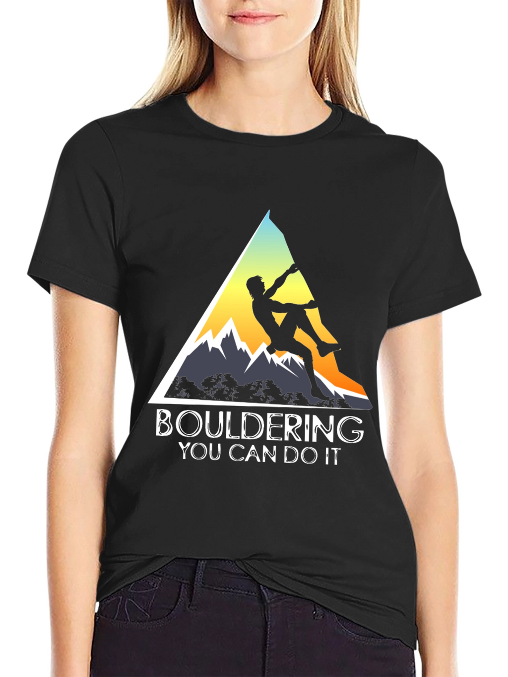 Bouldering You Can Do It Graphic Tee