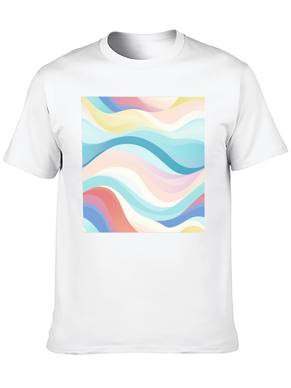 Retro Wave Print Black T-Shirt - Casual Style