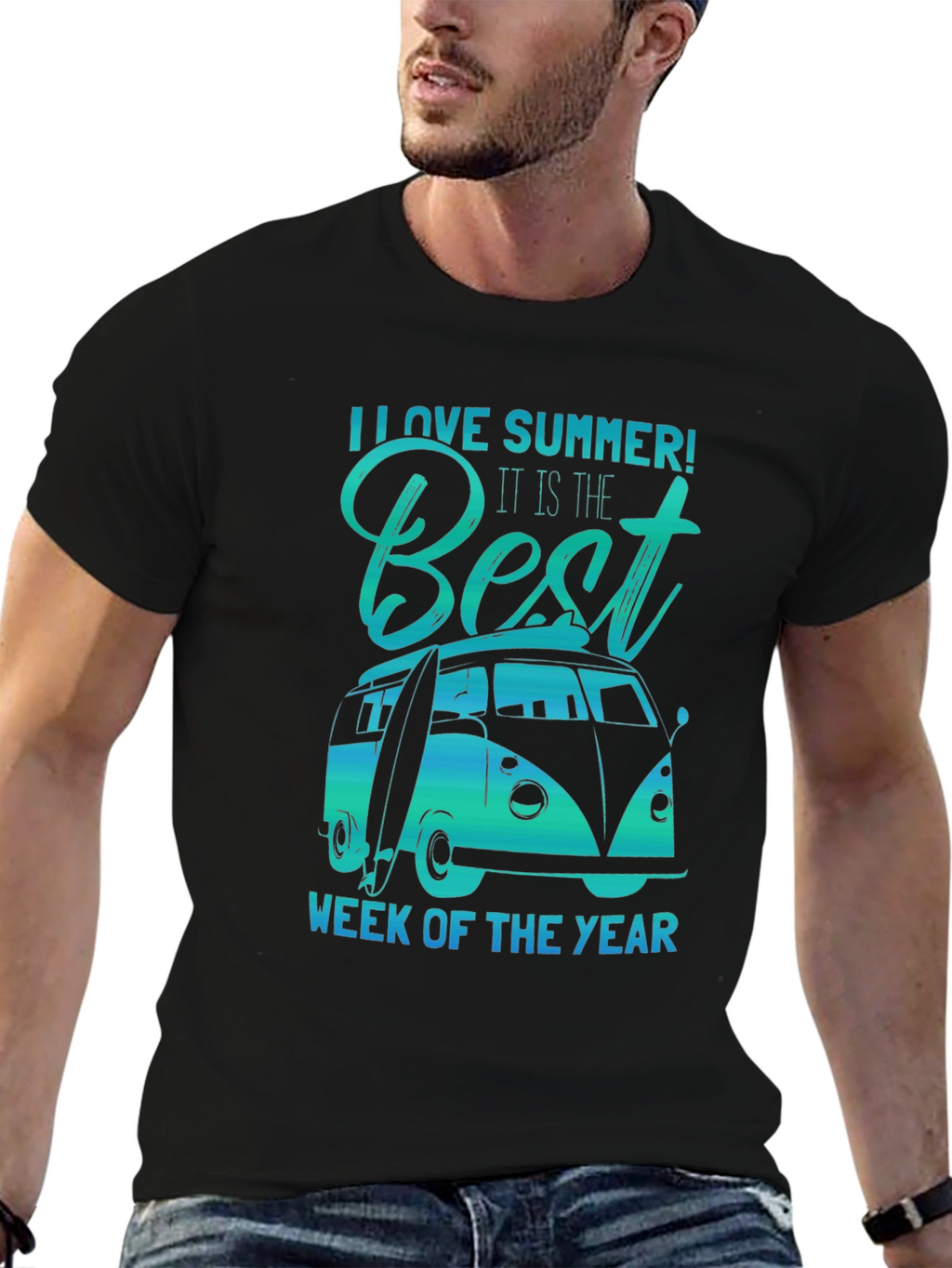 Summer Love T-Shirt Van Surf Design