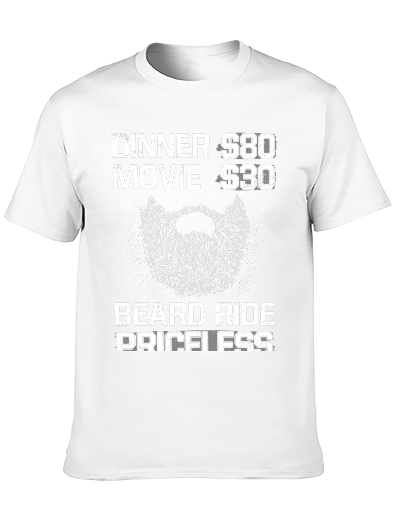 Beard Ride Priceless Mens Black T-Shirt