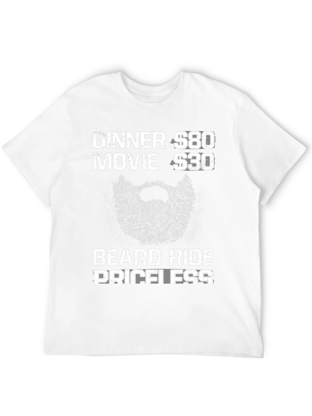 Beard Ride Priceless Mens Black T-Shirt