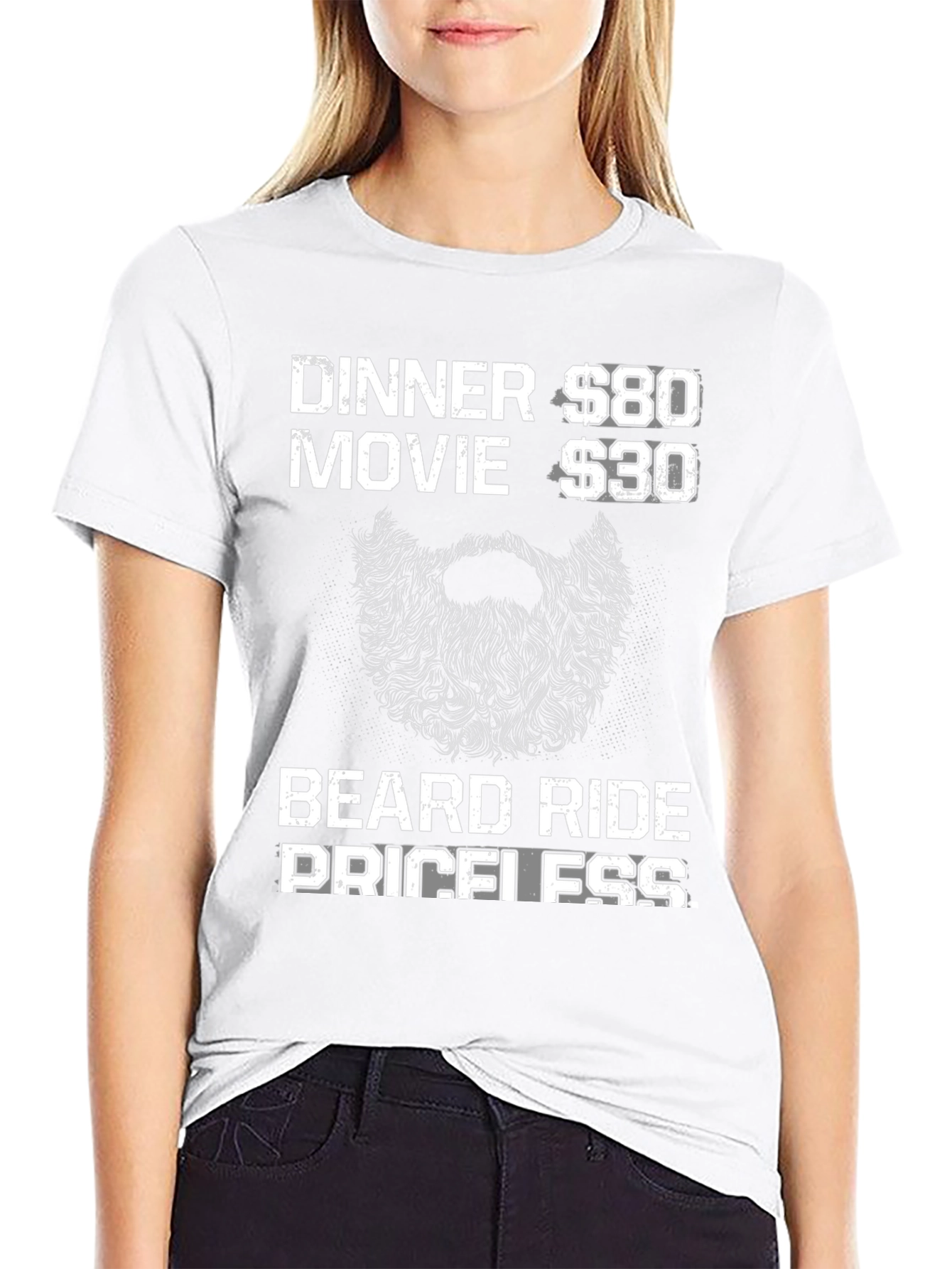 Beard Ride Priceless Mens Black T-Shirt