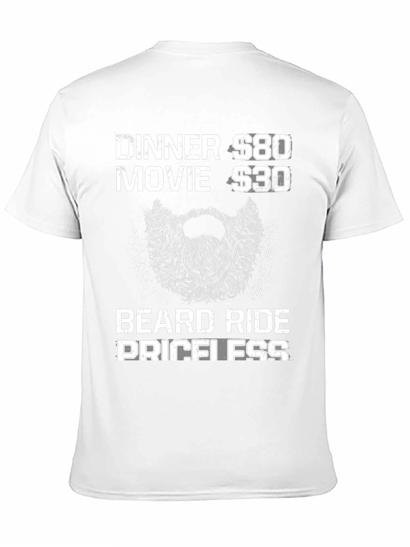 Beard Ride Priceless Mens Black T-Shirt