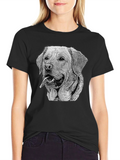 Labrador Dog Graphic Black T-Shirt