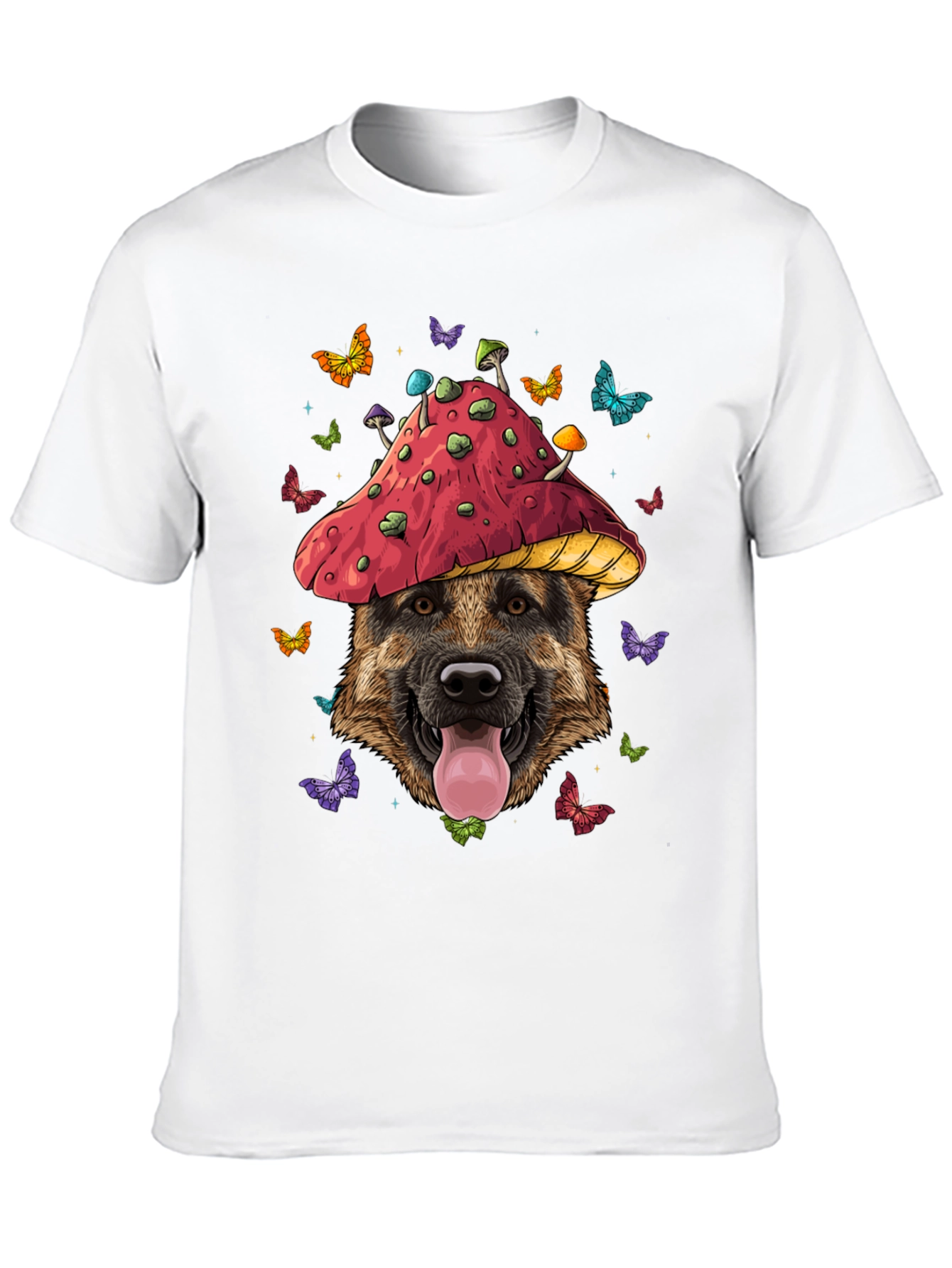 Dog in Mushroom Hat Graphic Tee
