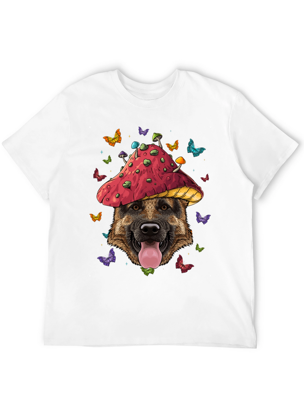 Dog in Mushroom Hat Graphic Tee