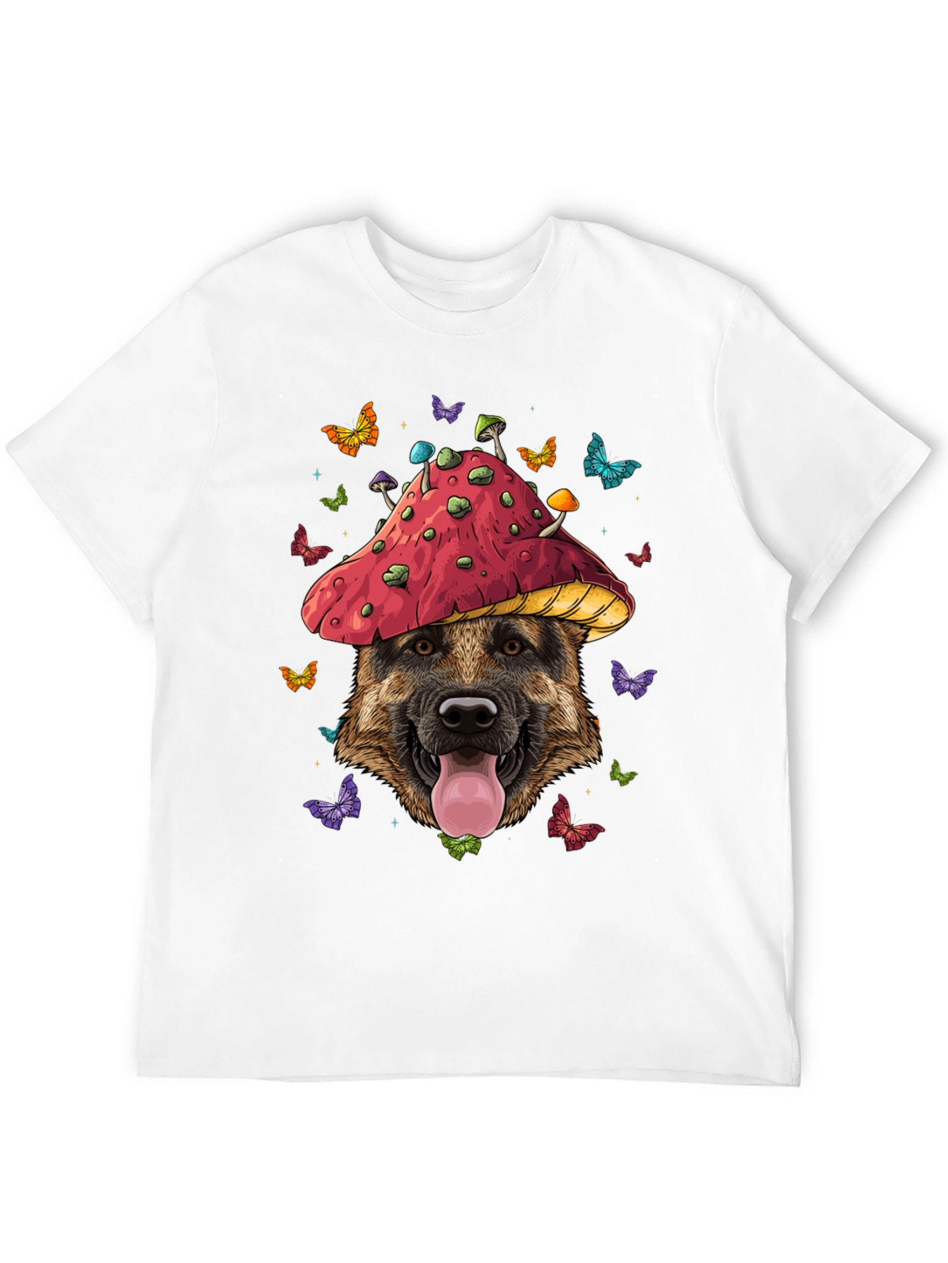 Dog in Mushroom Hat Graphic Tee