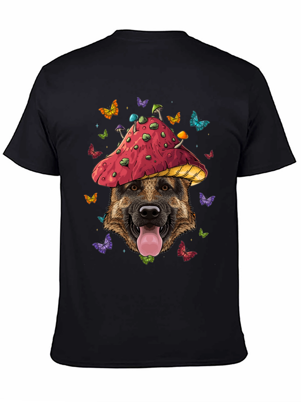 Dog in Mushroom Hat Graphic Tee