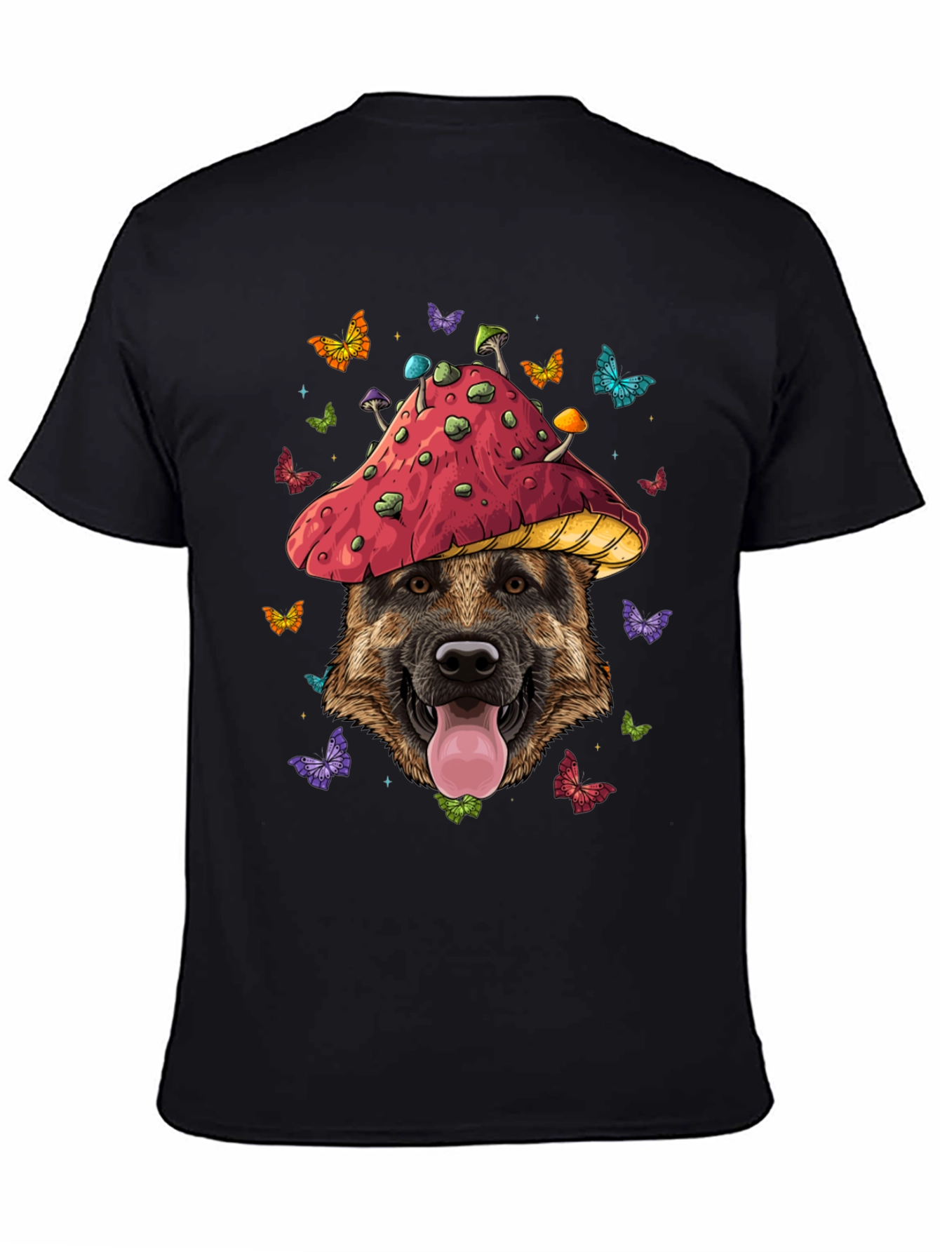 Dog in Mushroom Hat Graphic Tee