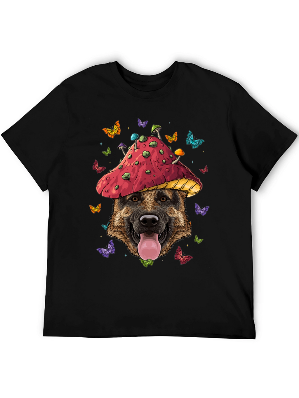 Dog in Mushroom Hat Graphic Tee