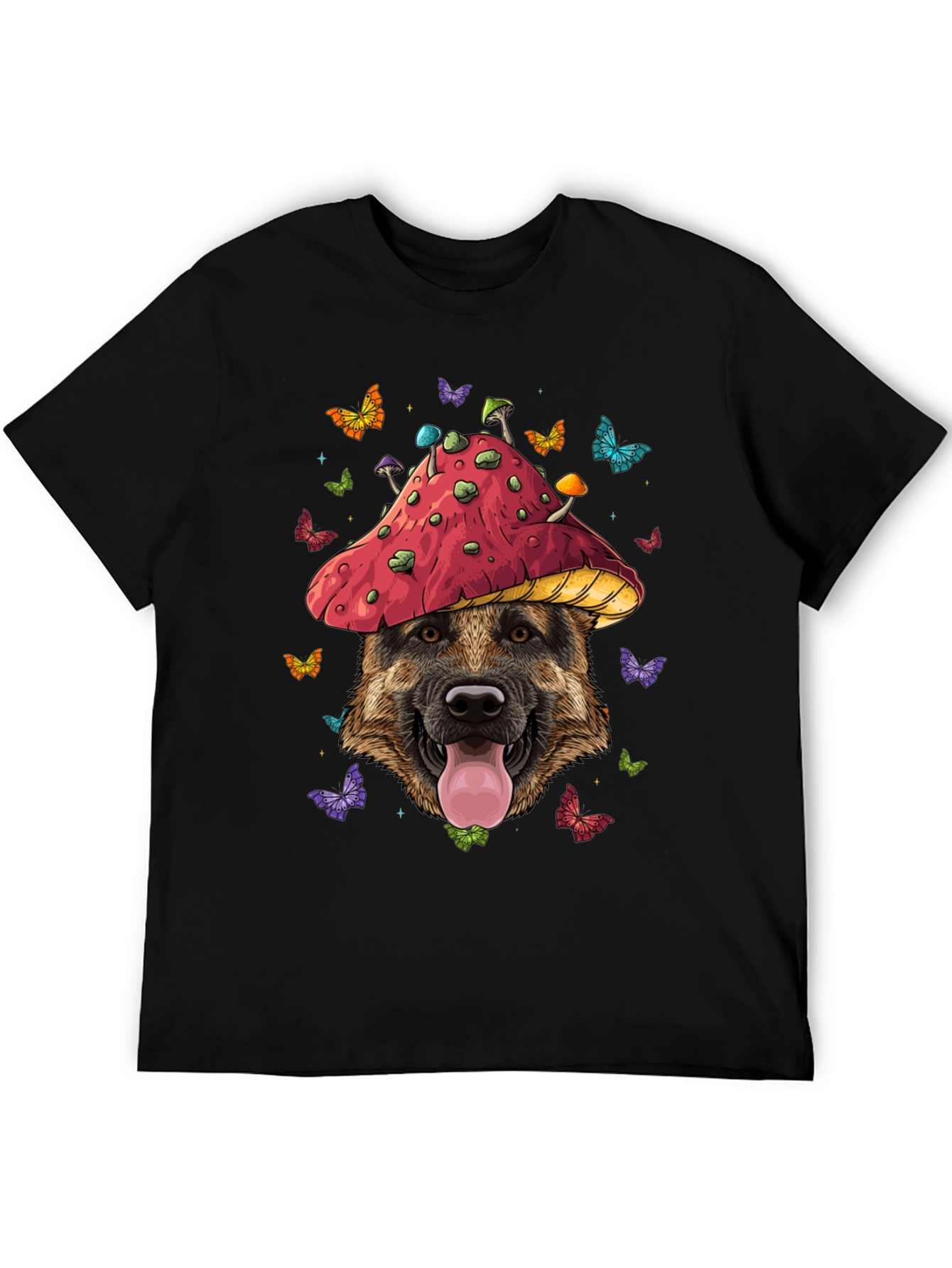 Dog in Mushroom Hat Graphic Tee