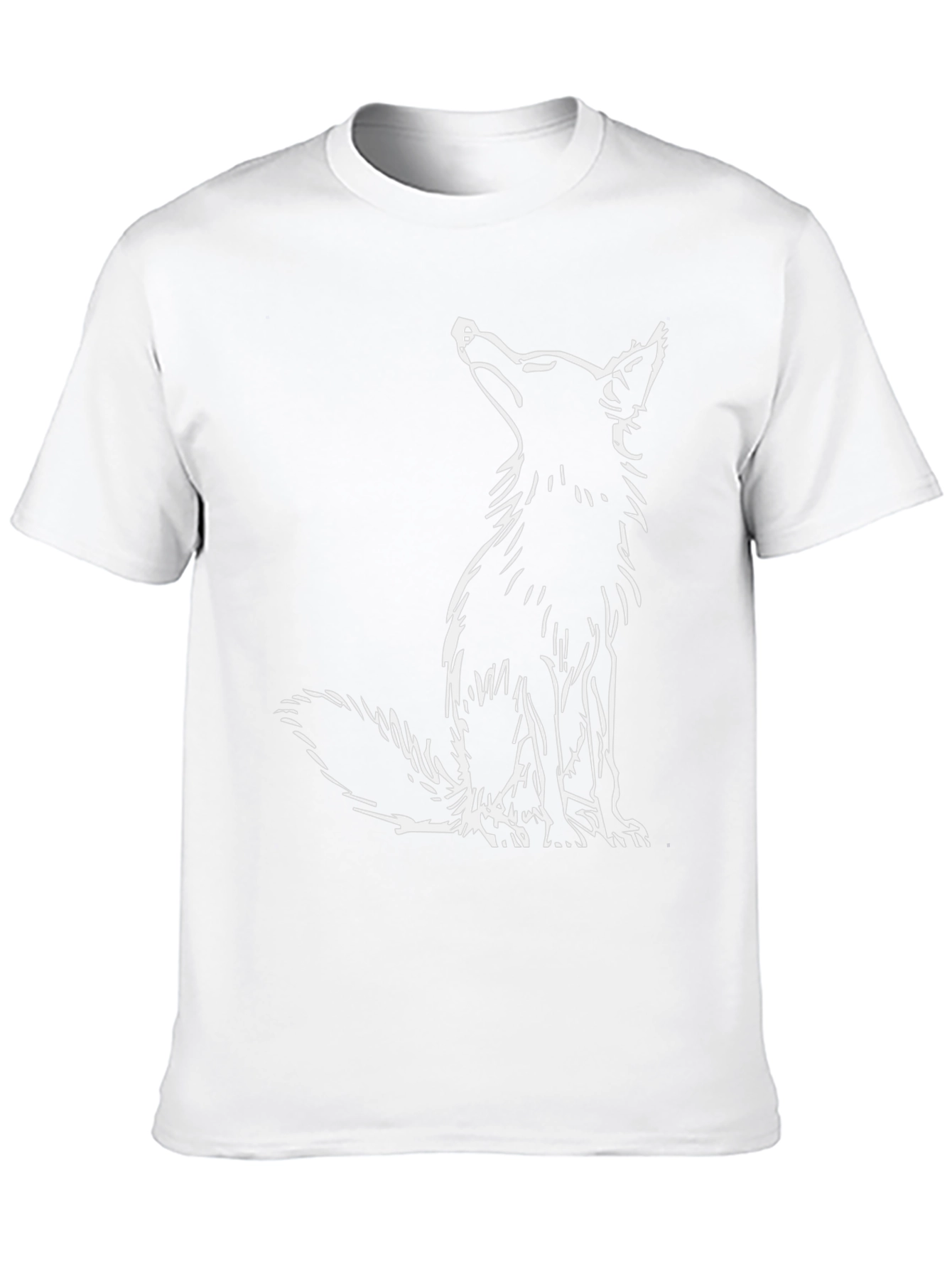 Black T-Shirt with Fox Design