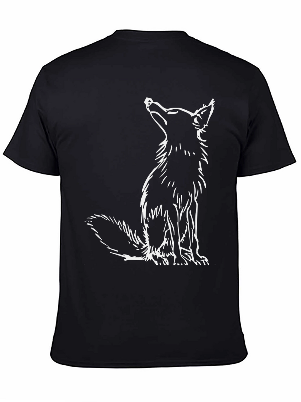 Black T-Shirt with Fox Design