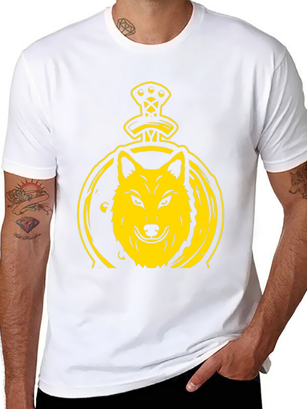 Wolf and Sword Graphic T-Shirt - Black
