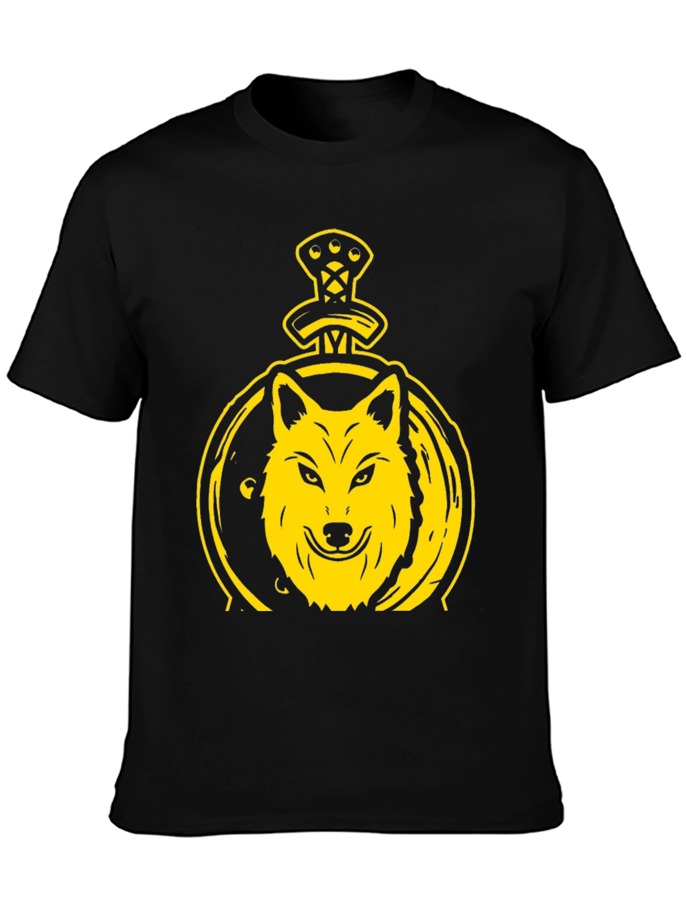 Wolf and Sword Graphic T-Shirt - Black