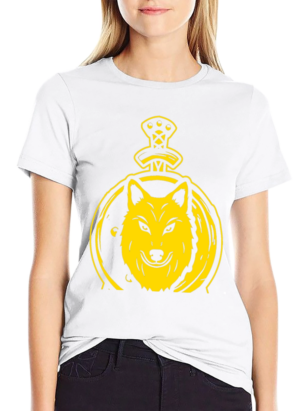 Wolf and Sword Graphic T-Shirt - Black