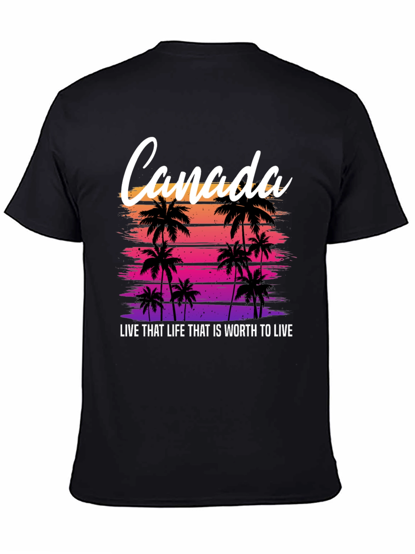 Canada Sunset Palm Tree T-Shirt - Live That Life Tee