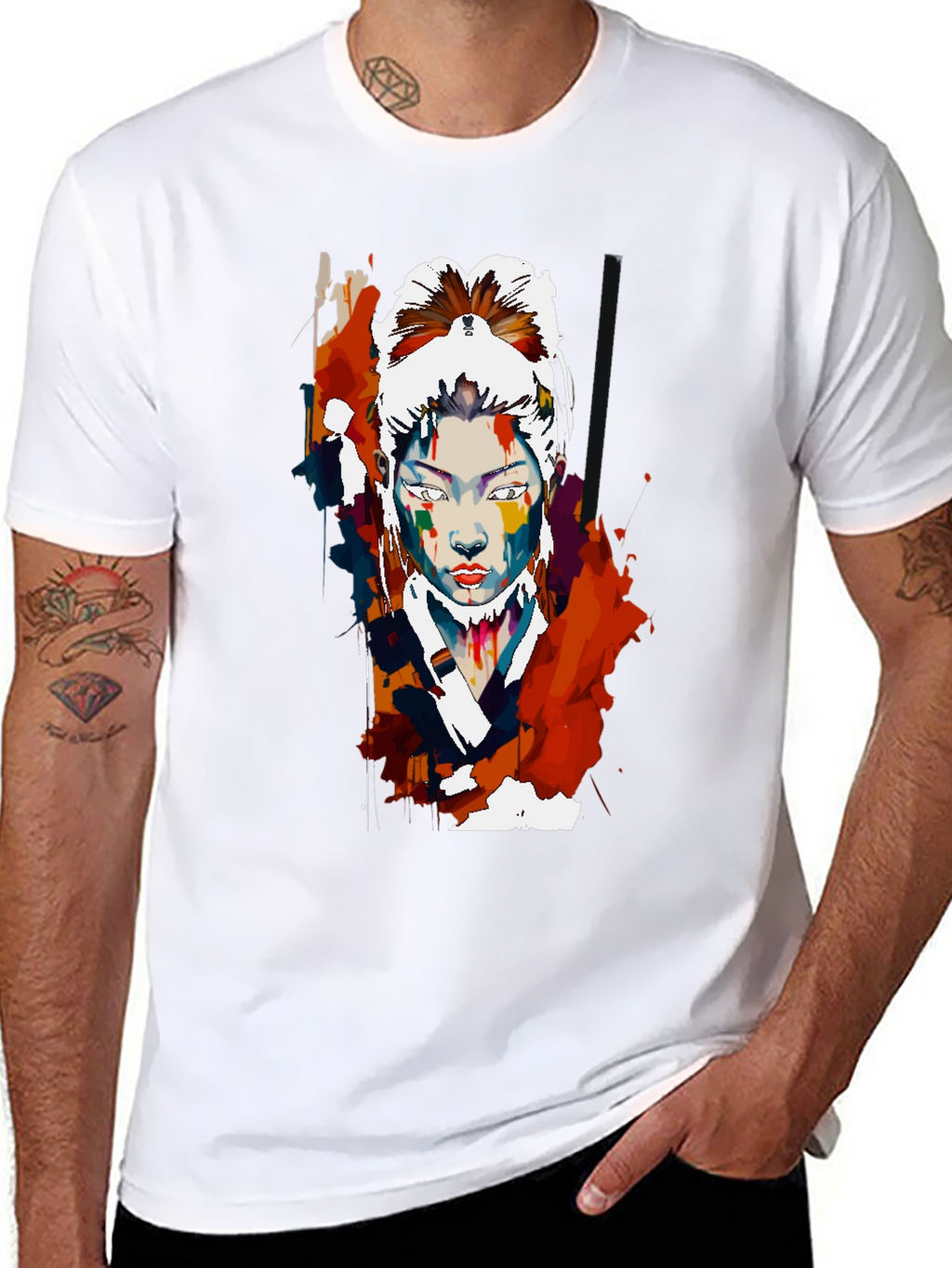 Abstract Asian Woman Graphic T-Shirt