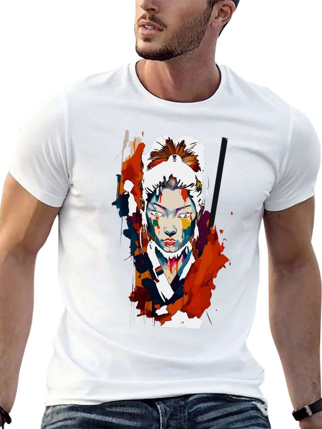 Abstract Asian Woman Graphic T-Shirt