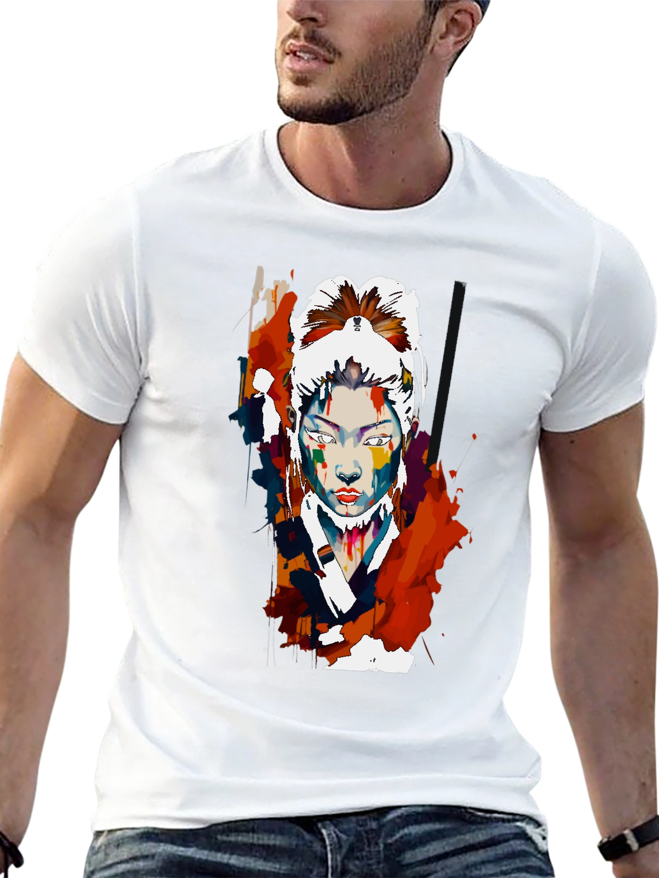 Abstract Asian Woman Graphic T-Shirt
