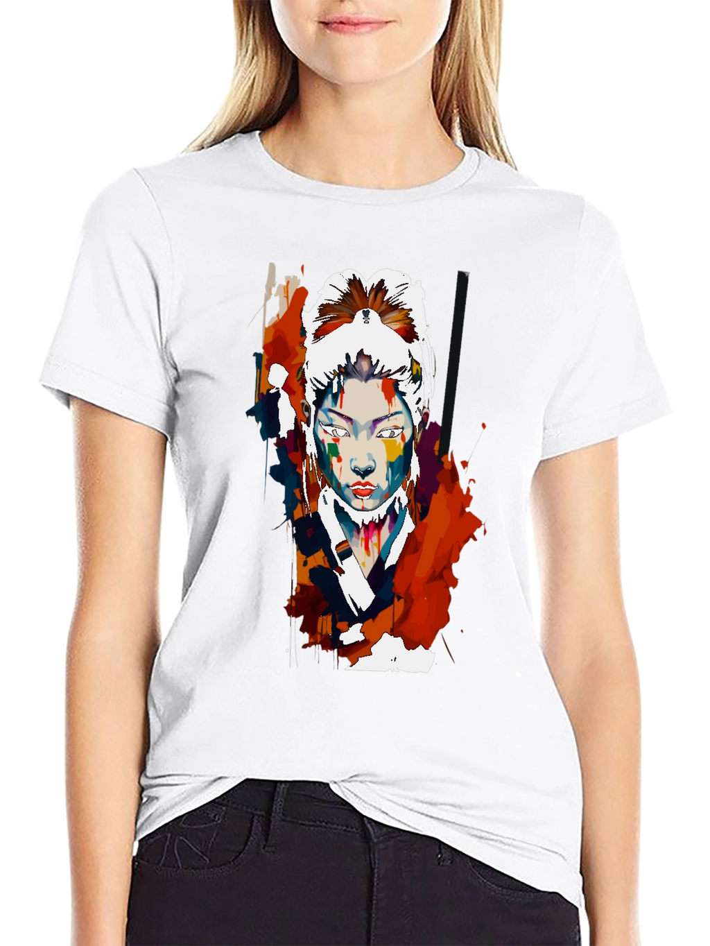 Abstract Asian Woman Graphic T-Shirt
