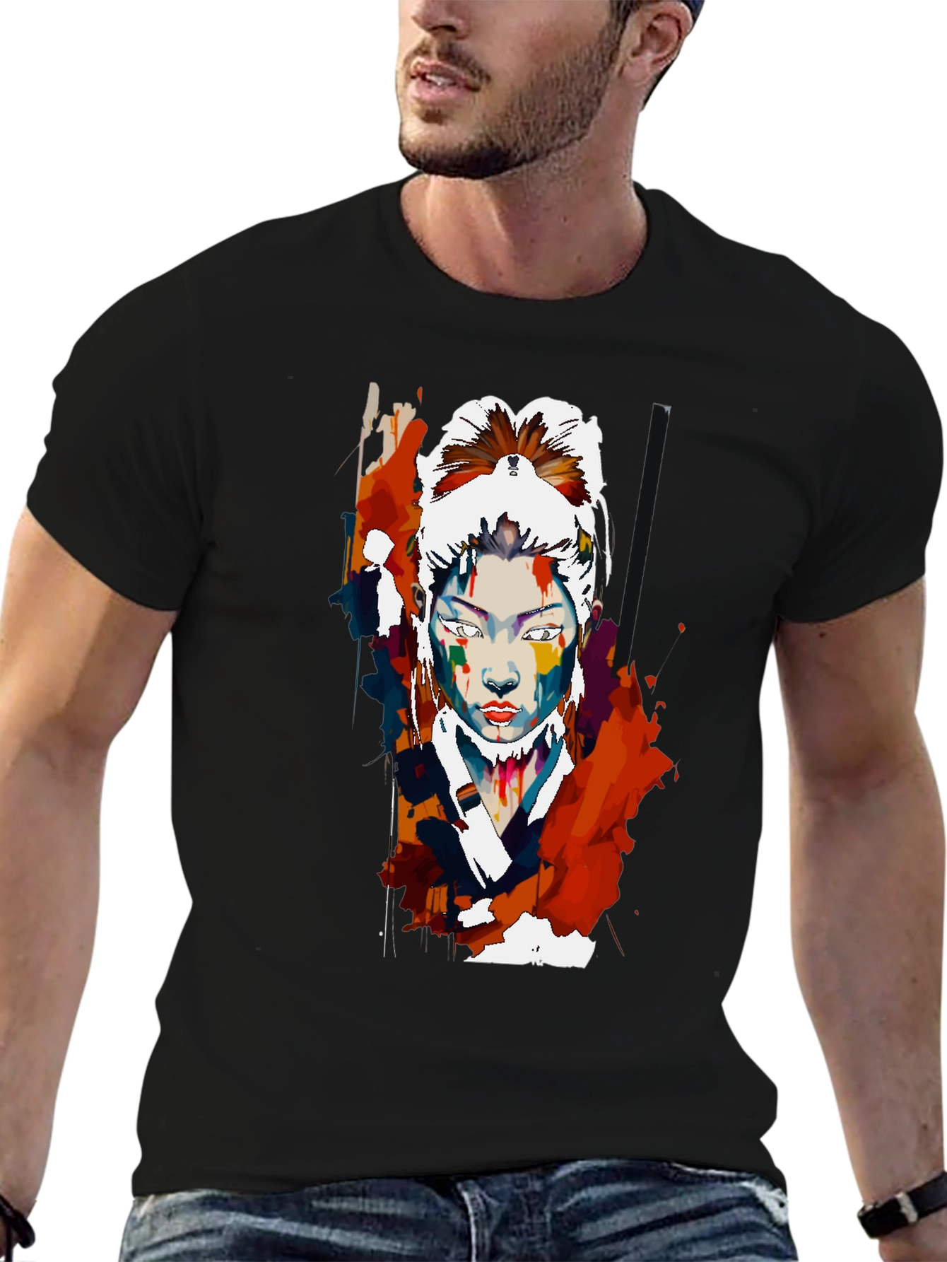 Abstract Asian Woman Graphic T-Shirt