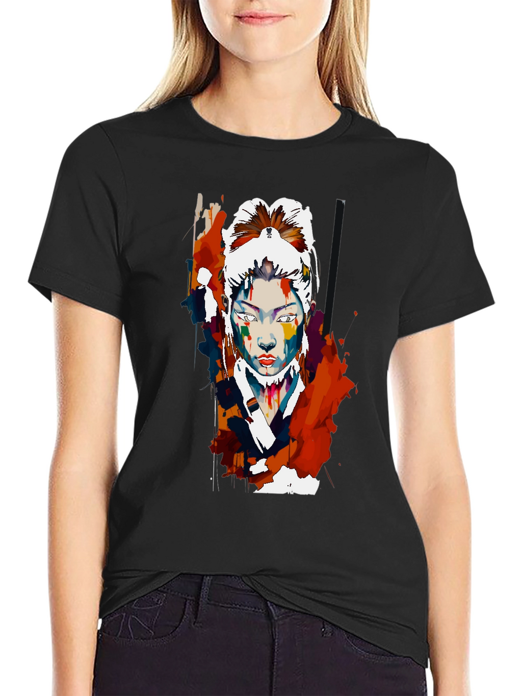 Abstract Asian Woman Graphic T-Shirt