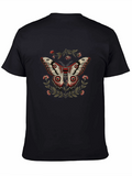 Butterfly Graphic Print Mens Black T-shirt