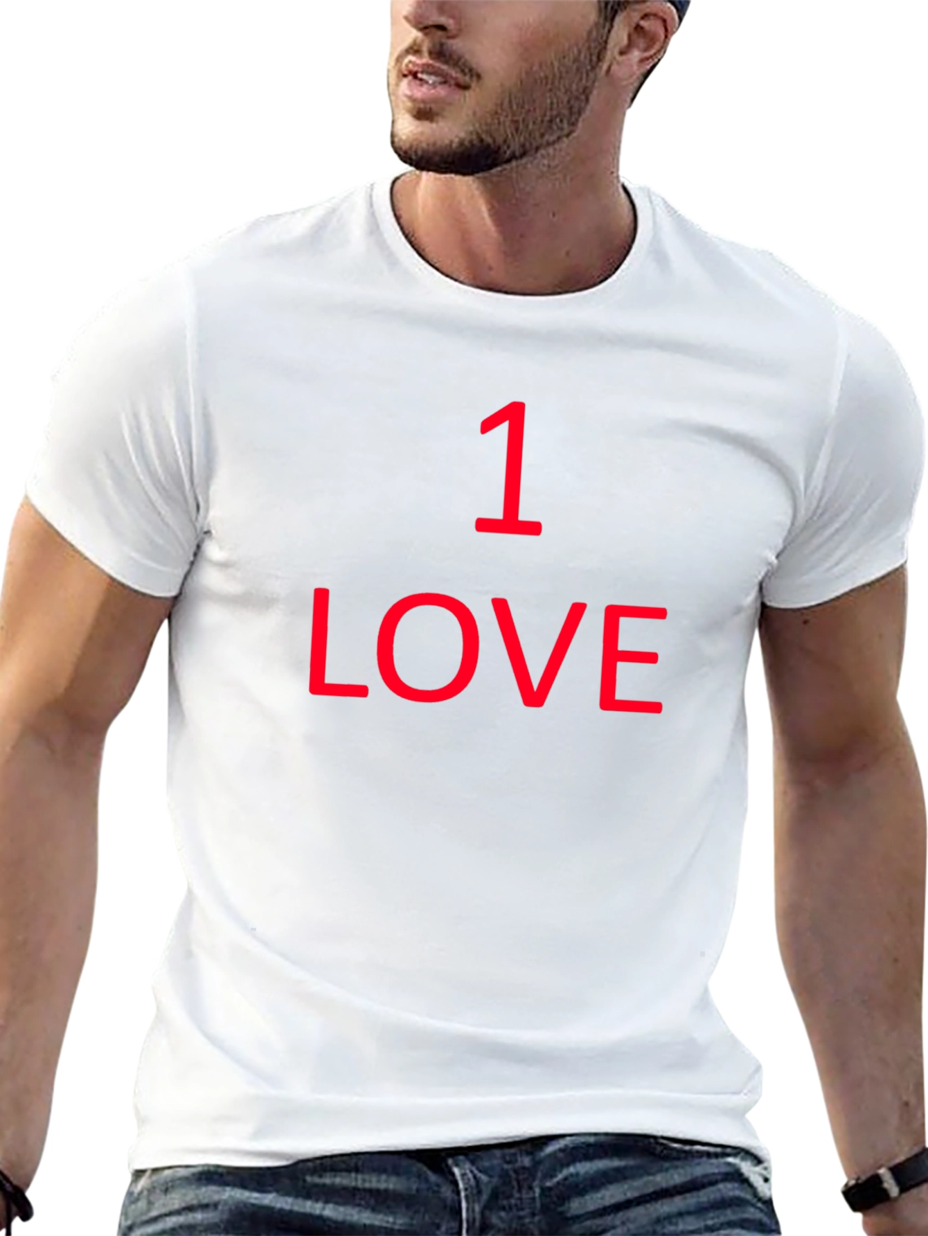 1 Love Graphic Tee - Black Cotton T-Shirt