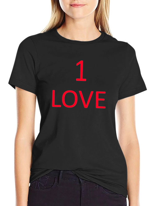 1 Love Graphic Tee - Black Cotton T-Shirt