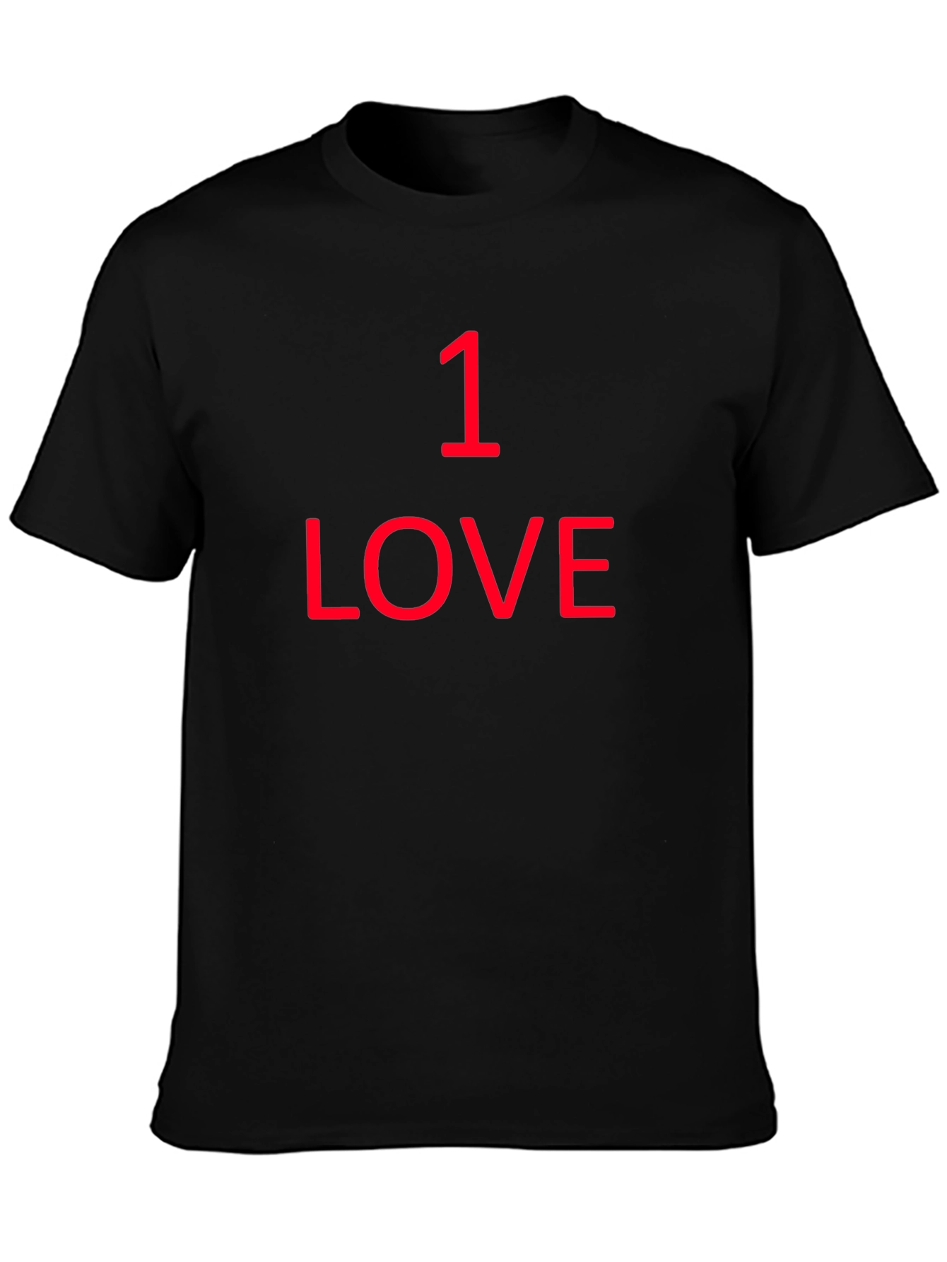 1 Love Graphic Tee - Black Cotton T-Shirt