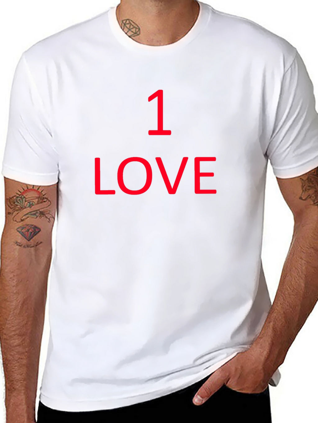 1 Love Graphic Tee - Black Cotton T-Shirt