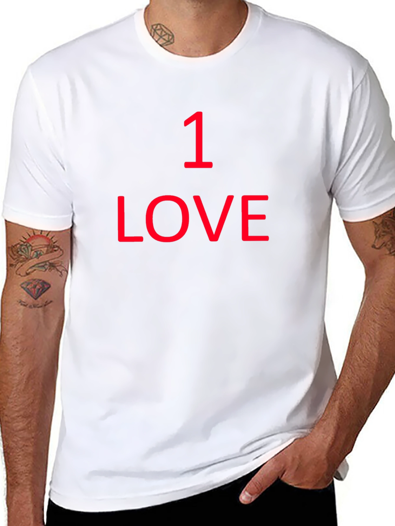 1 Love Graphic Tee - Black Cotton T-Shirt