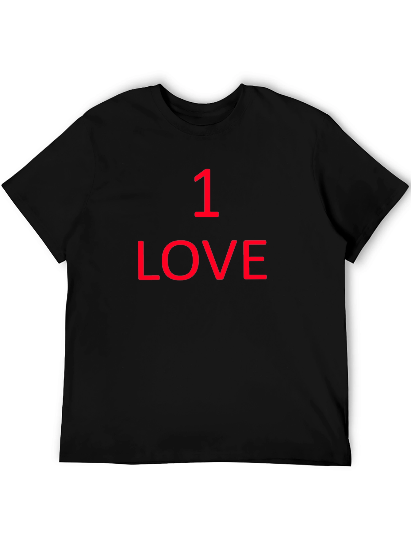 1 Love Graphic Tee - Black Cotton T-Shirt