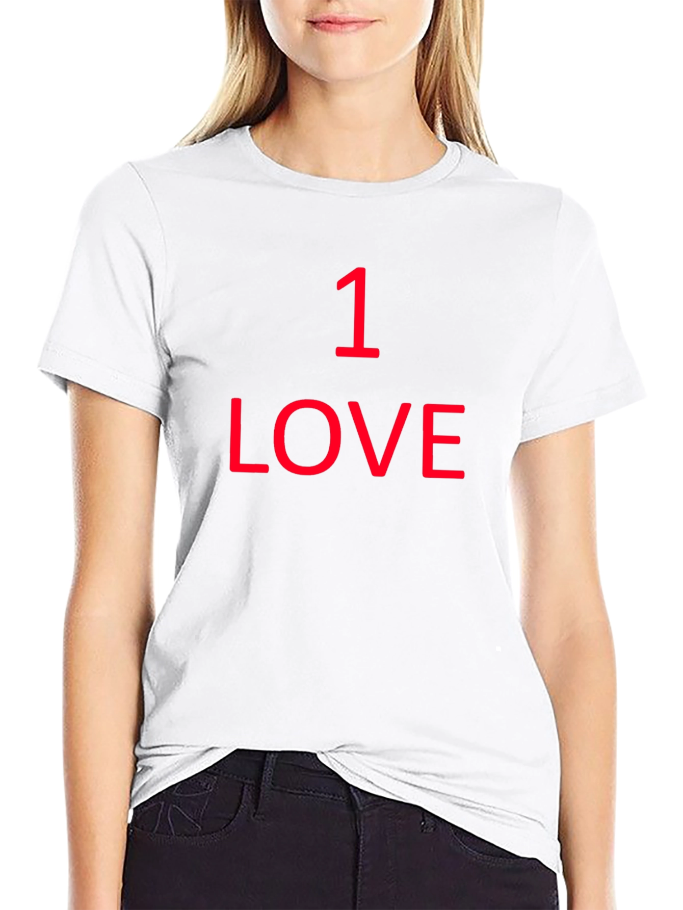 1 Love Graphic Tee - Black Cotton T-Shirt