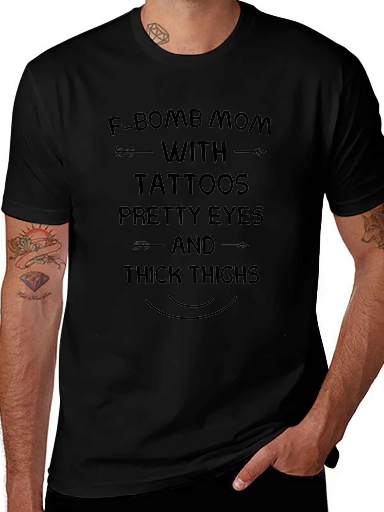 F-Bomb Mom Tee - Tattoos Pretty Eyes Thick Thighs
