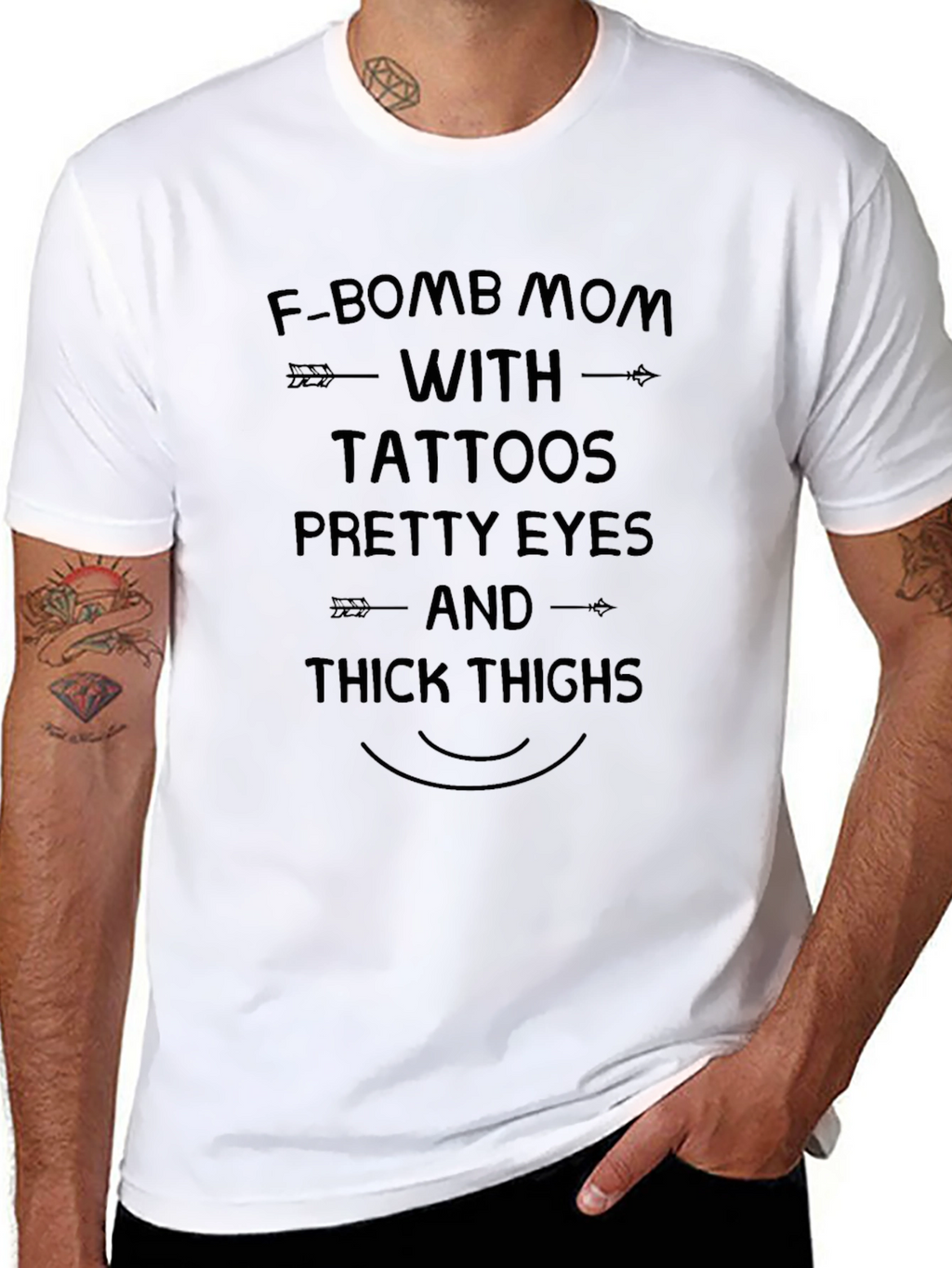 F-Bomb Mom Tee - Tattoos Pretty Eyes Thick Thighs