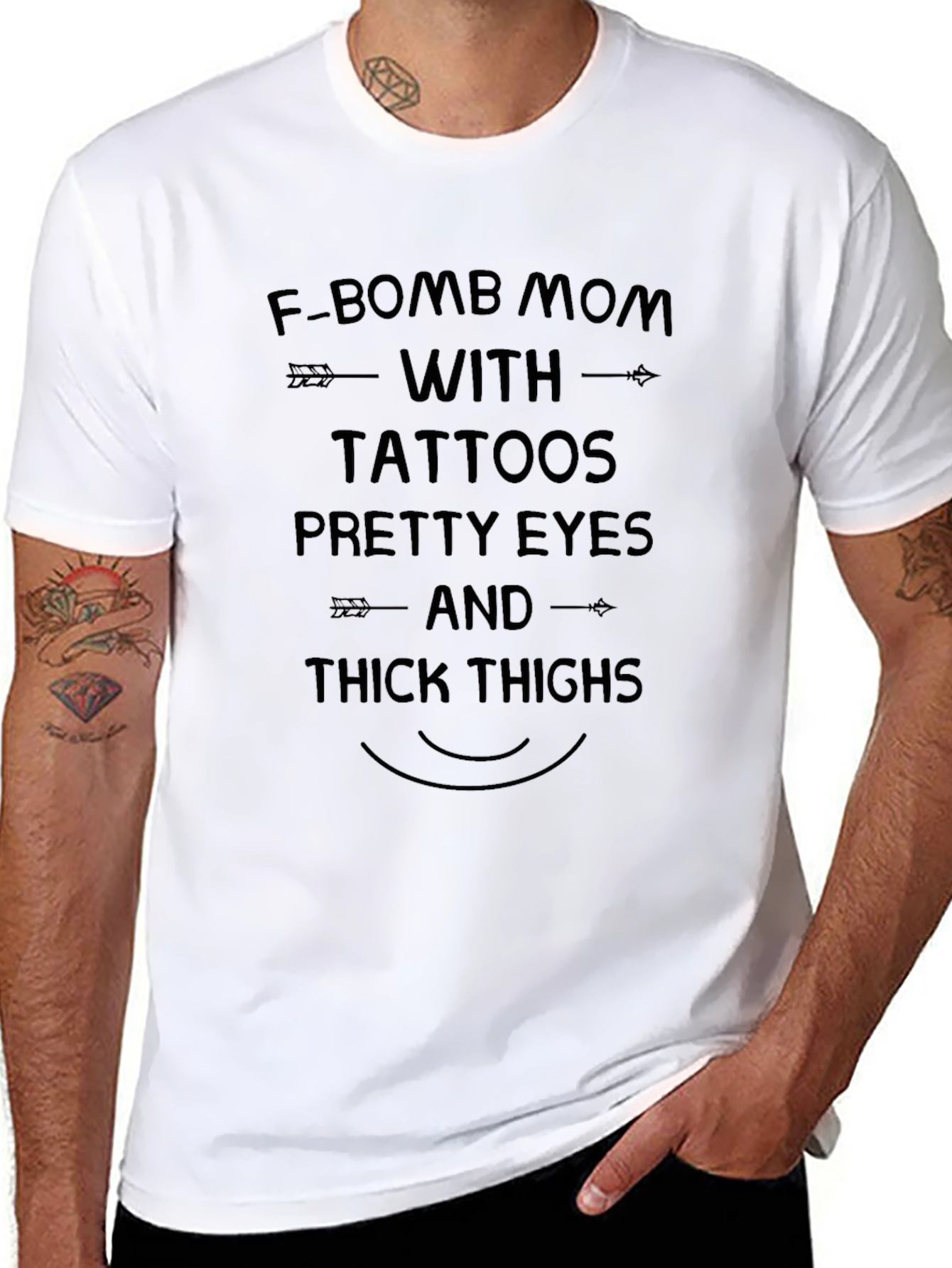 F-Bomb Mom Tee - Tattoos Pretty Eyes Thick Thighs