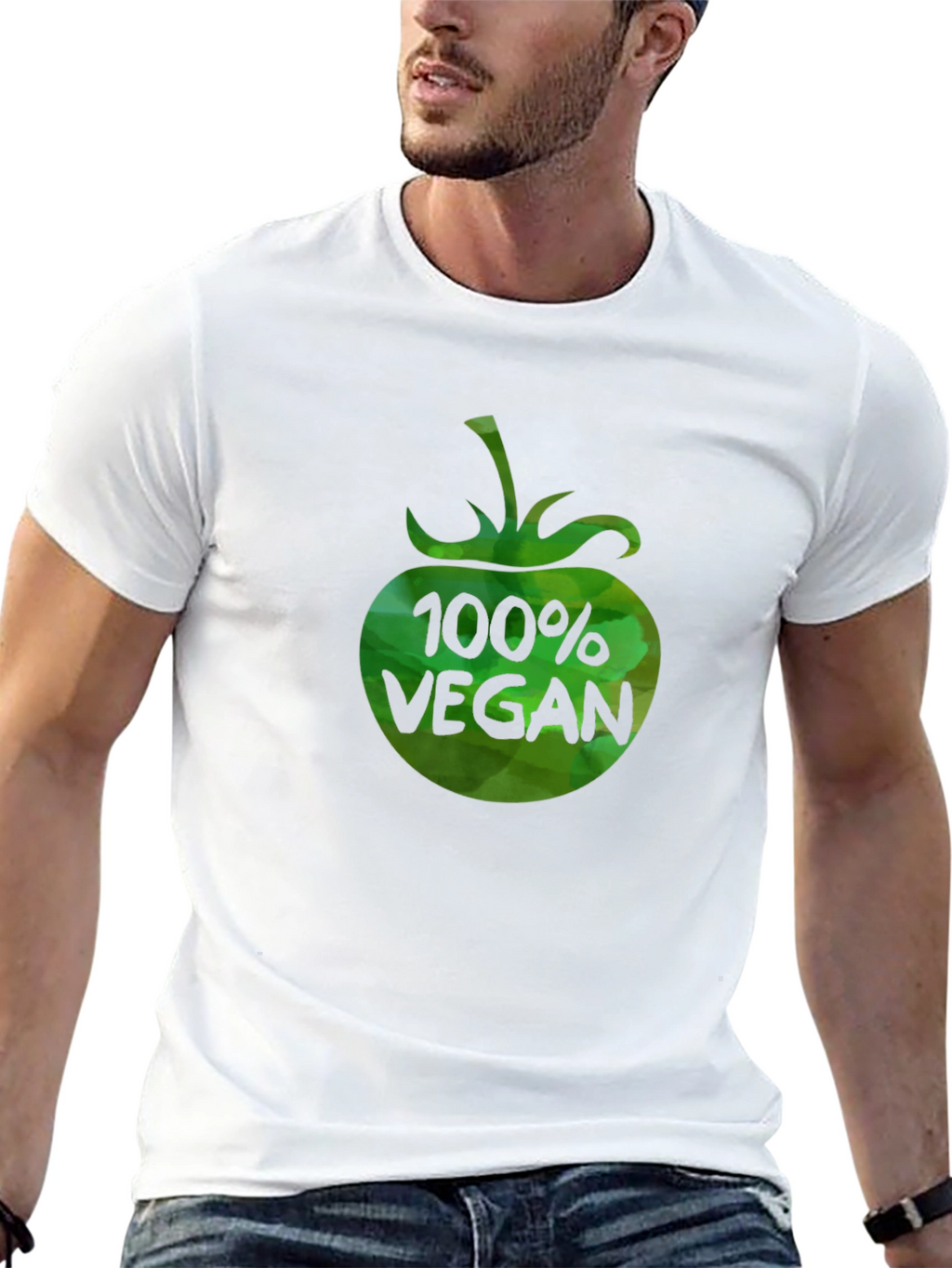 100% Vegan Graphic T-Shirt - Black