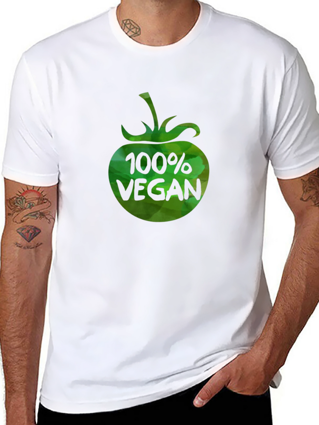 100% Vegan Graphic T-Shirt - Black