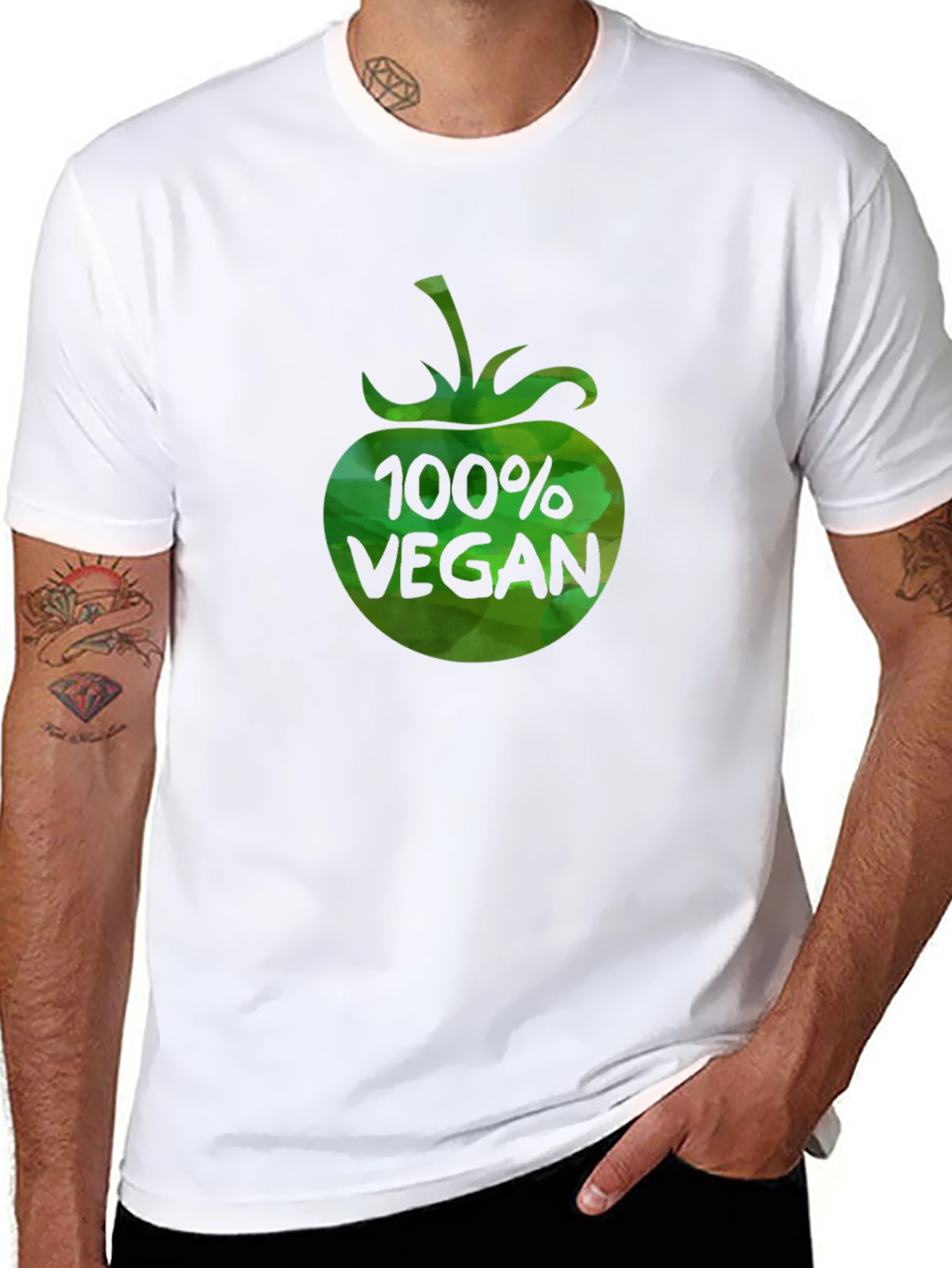 100% Vegan Graphic T-Shirt - Black
