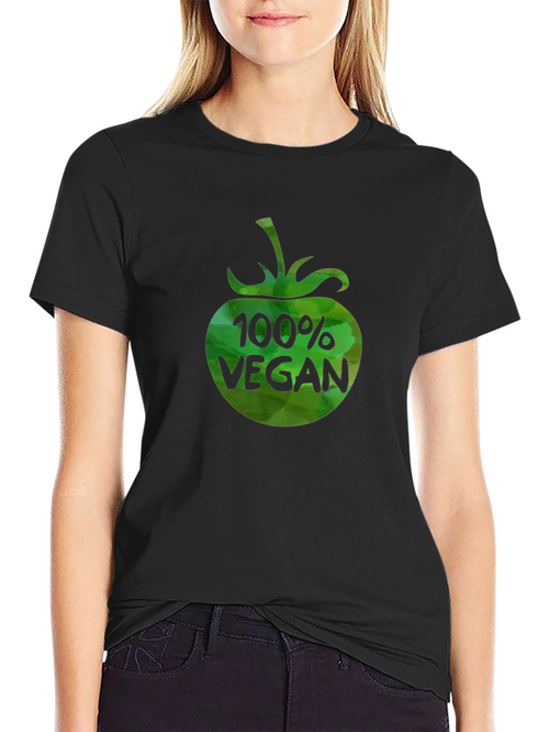 100% Vegan Graphic T-Shirt - Black