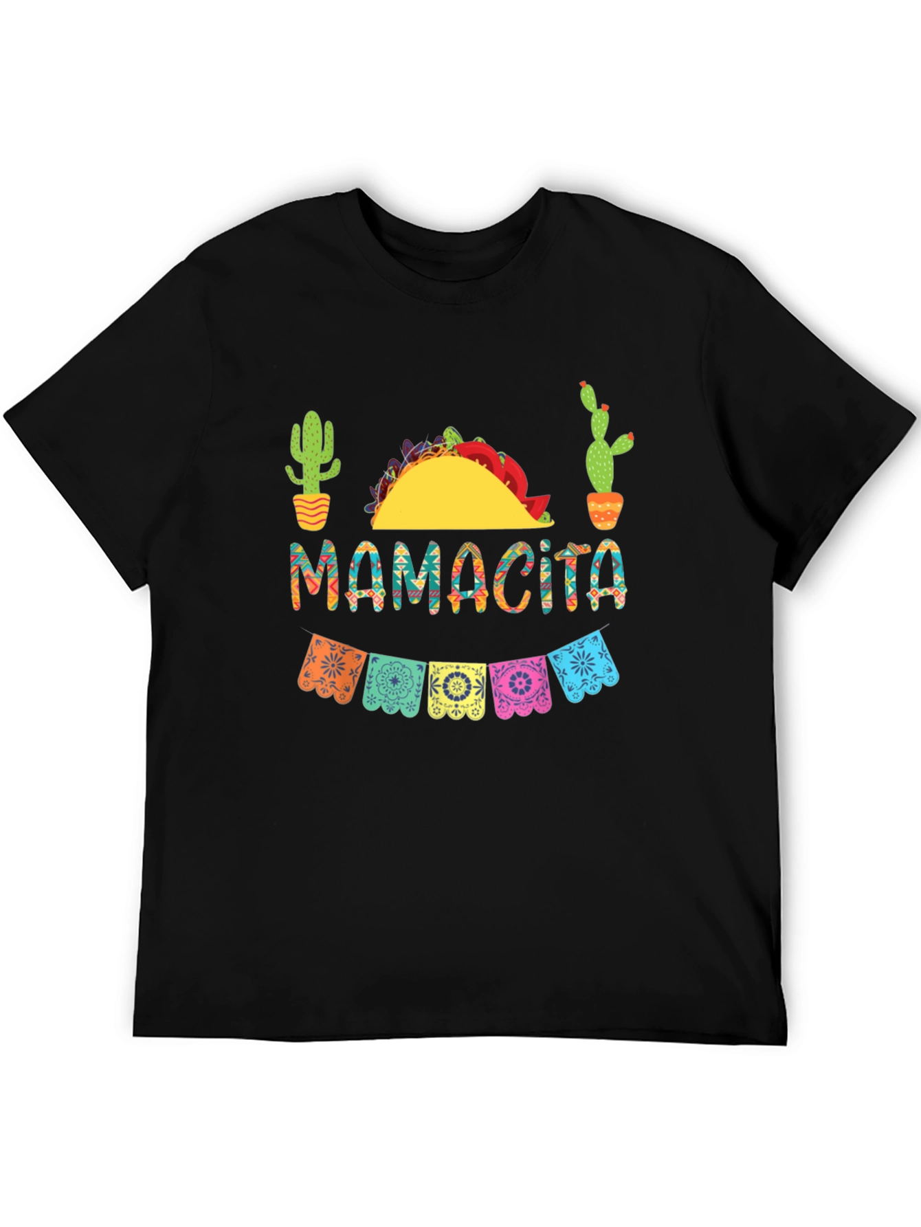 Mamacita Fiesta T-Shirt - Taco & Cactus Design
