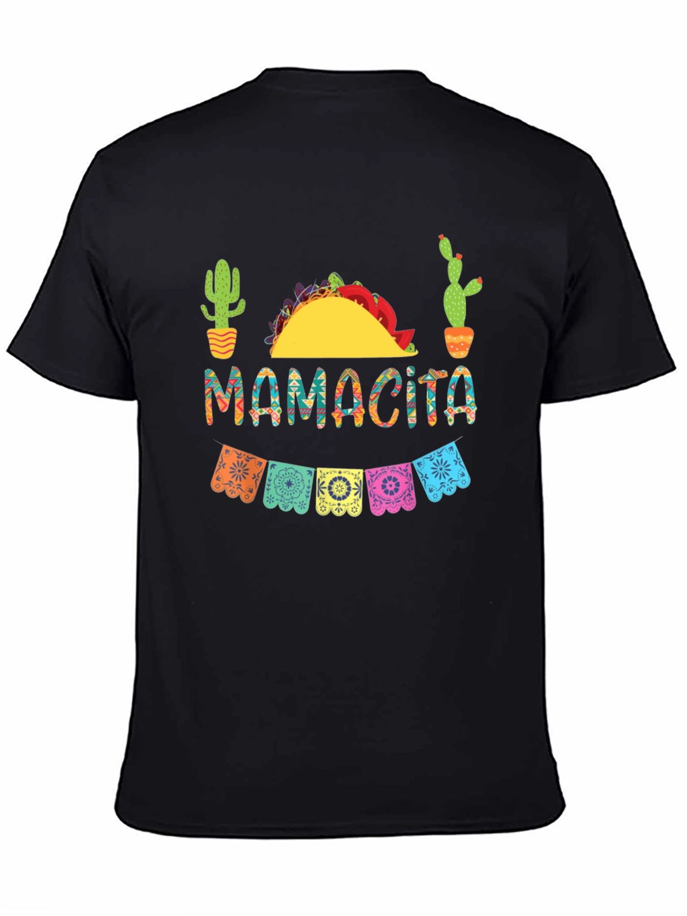 Mamacita Fiesta T-Shirt - Taco & Cactus Design