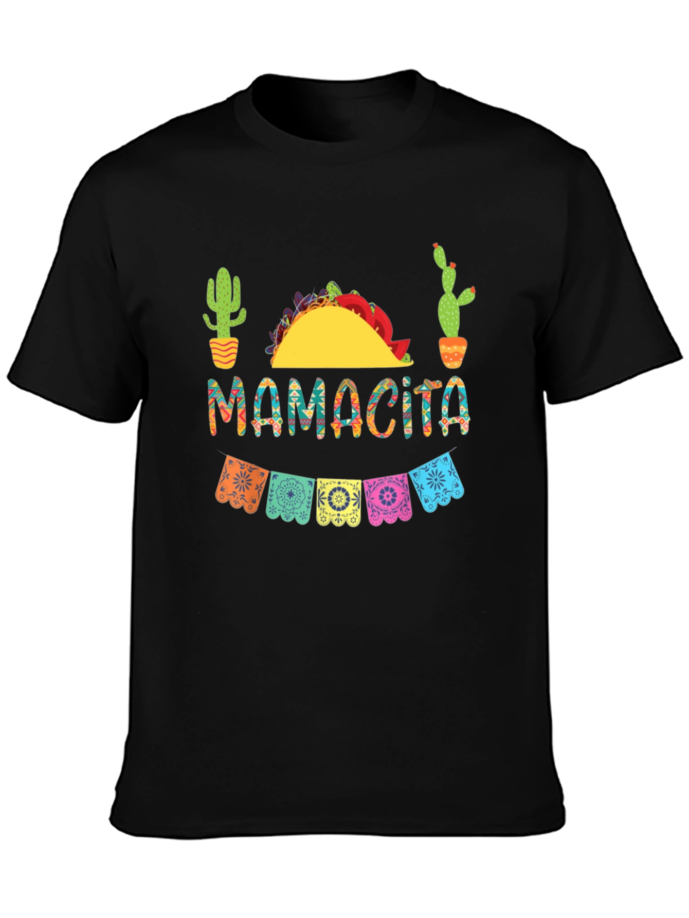 Mamacita Fiesta T-Shirt - Taco & Cactus Design